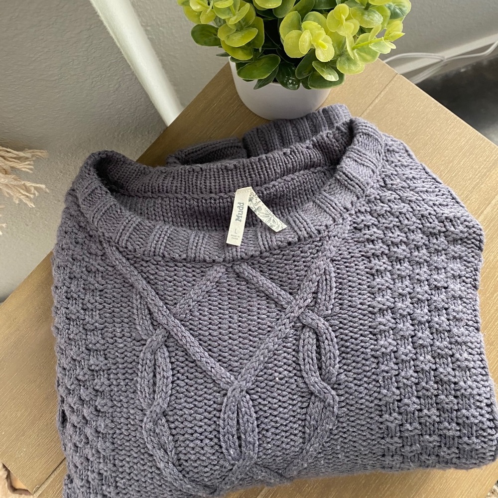 Navy Knit Crop Sweater
